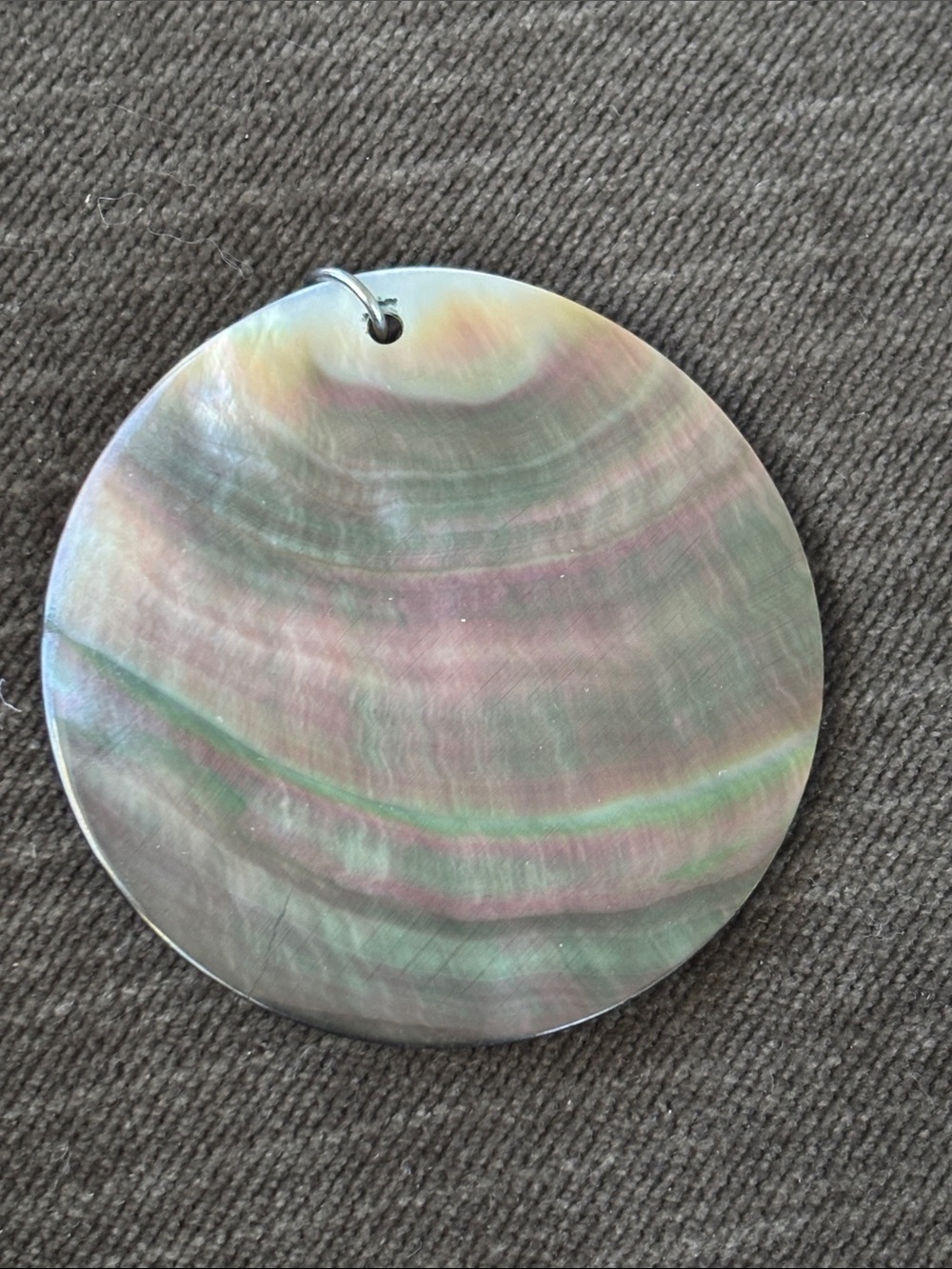 Natural ABALONE SHELL Pendant Round Circle Circular Elegant Vintage Jewelry 50mm